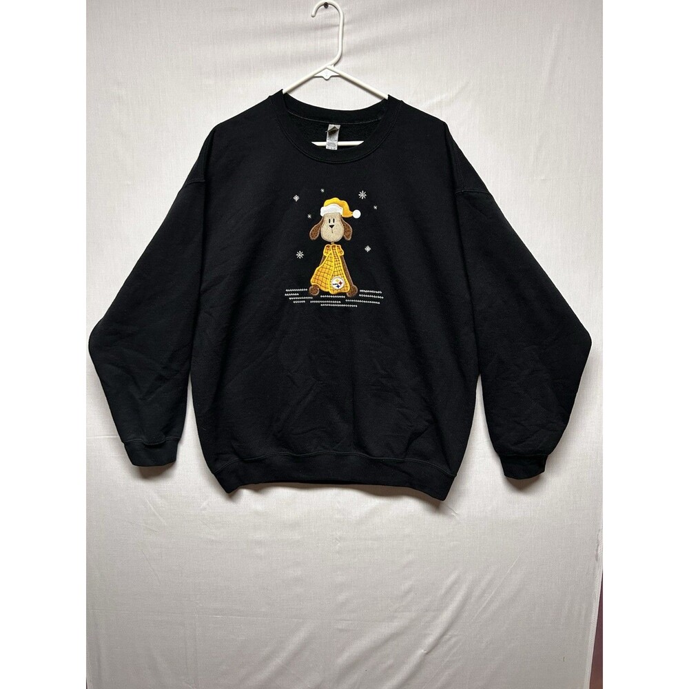 Women’s Pittsburgh Steelers Puppy Dog Crewneck Sweatshirt Gildan XL